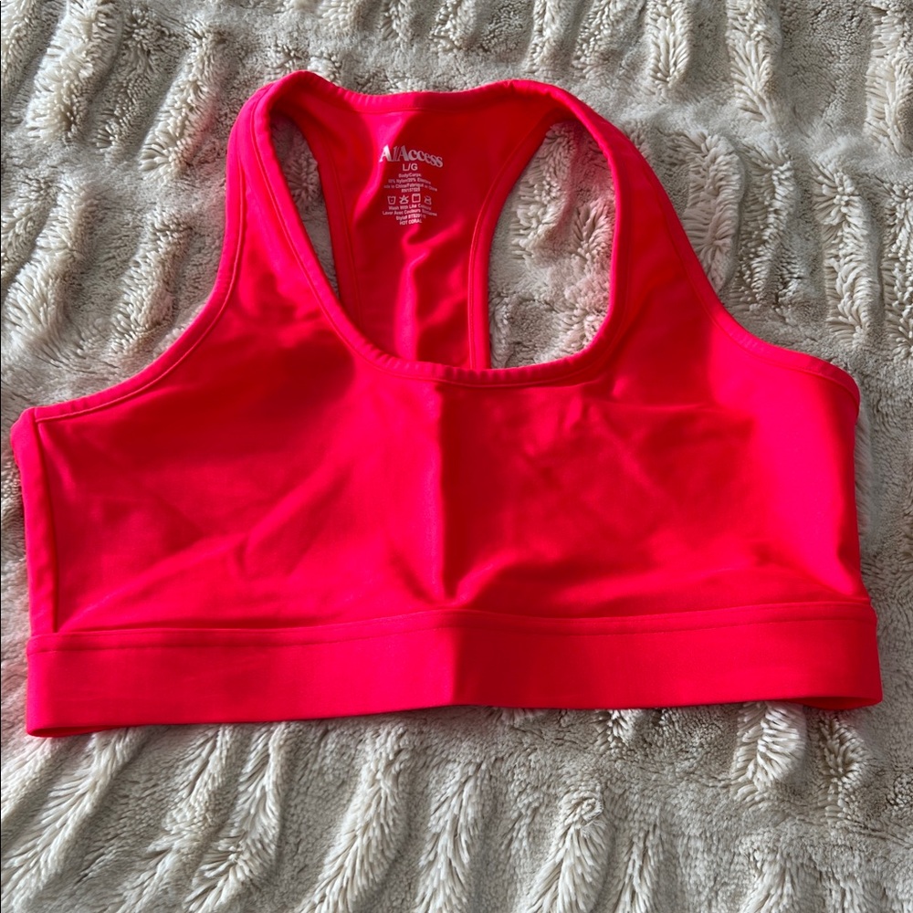 ALL ACCESS Fiery Red Racerback Sports Bra